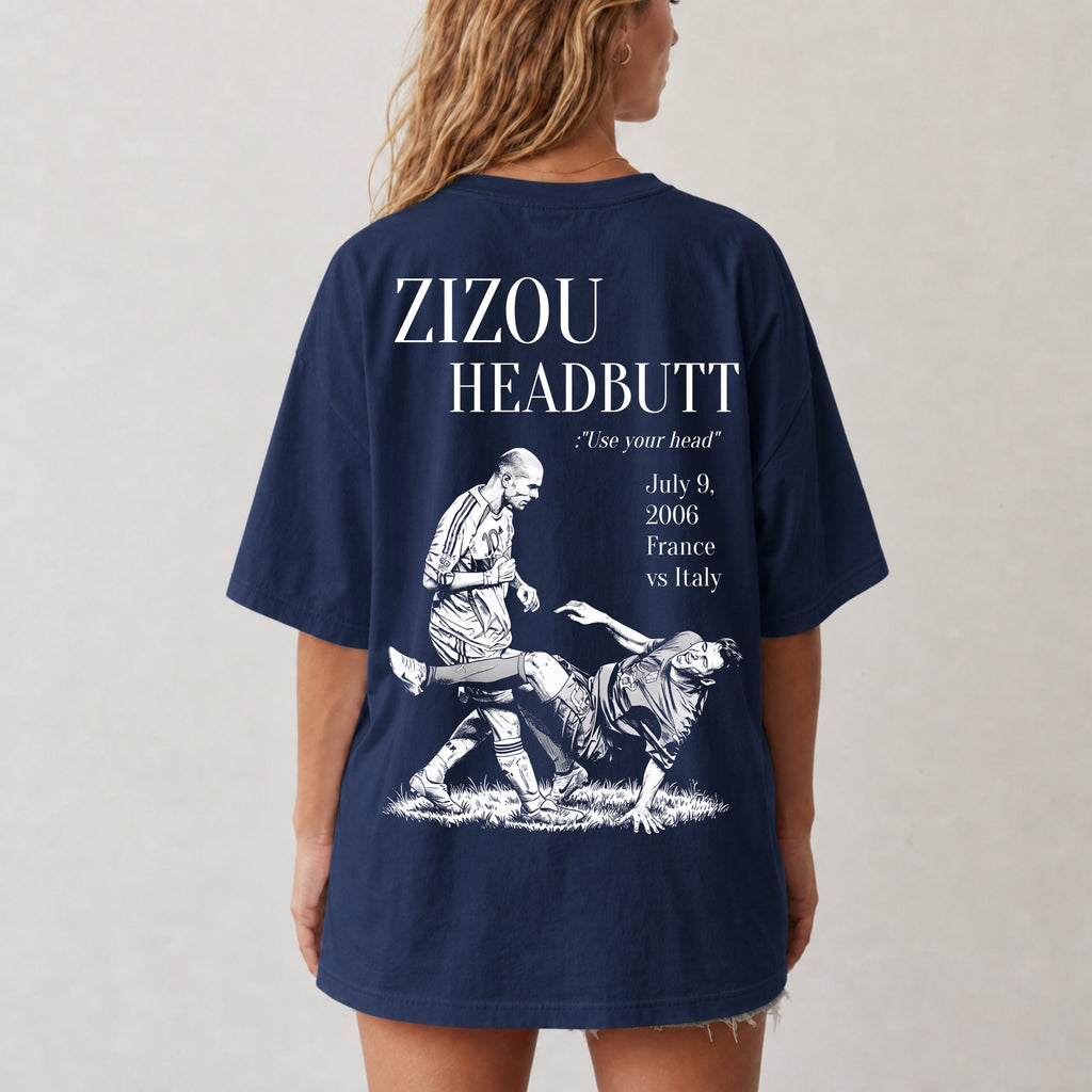 zizou headbutt over sized t shirt